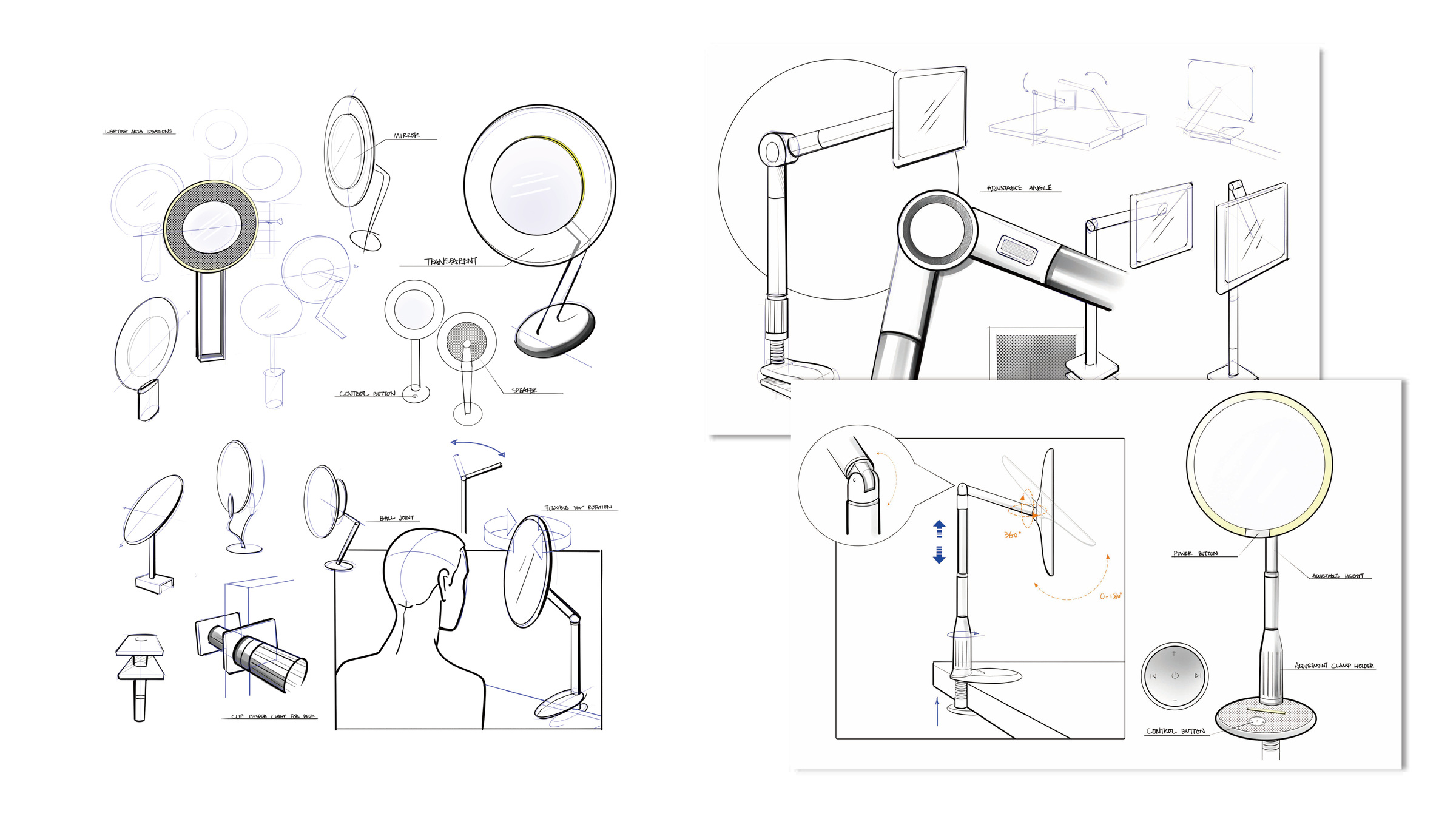 Ideation sketches and mechanism exploration